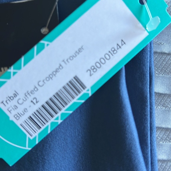 Stitch fix blue cuffed cropped trousers size 12 - Picture 4 of 9